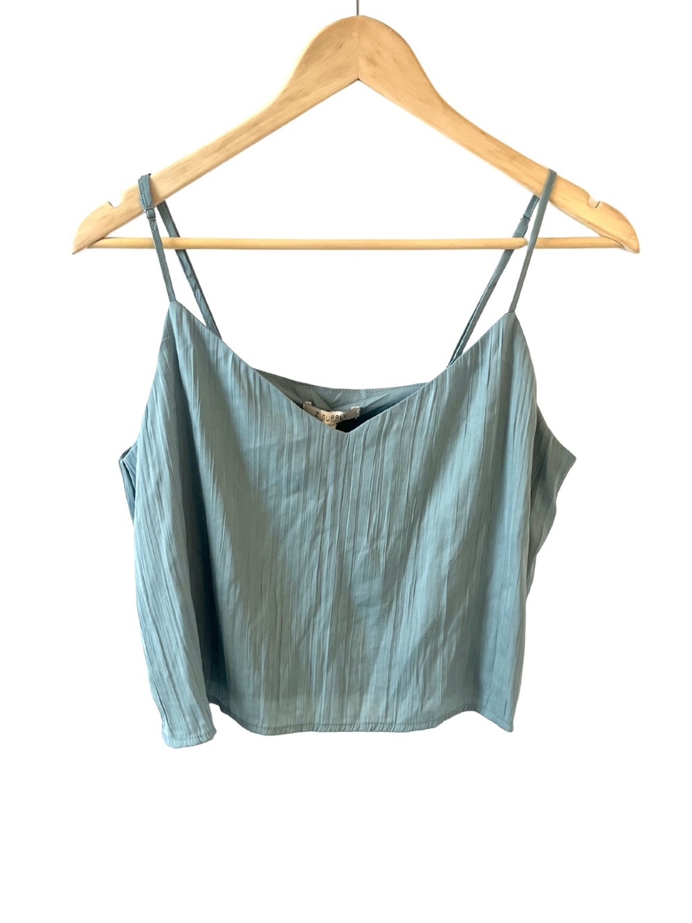 NWT Z Supply Fiore Satin Crop Tank | Size Small | Sea Pine - Picture 4 of 12